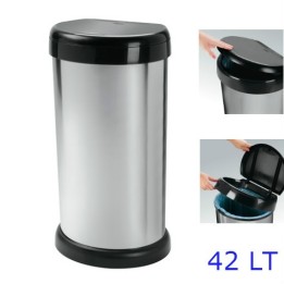 PATTUMIERA MODA BIN 42 LT SILVER CON COPERCHIO