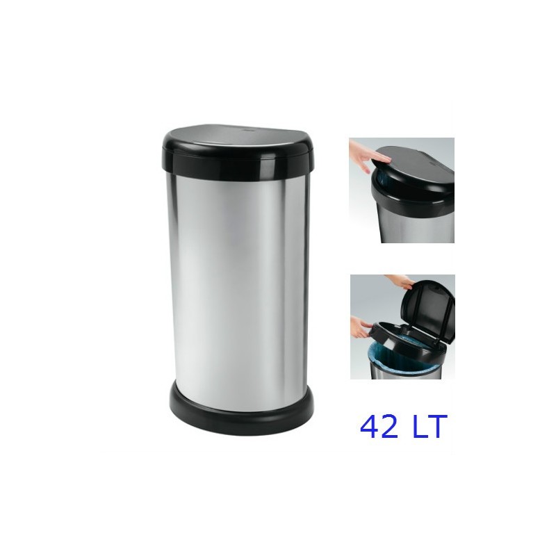 PATTUMIERA MODA BIN 42 LT SILVER CON COPERCHIO