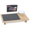 PIATTO BUFFET ARDESIA E BAMBOO RETTANGOLARE CON SALSIERA CM 28x18