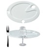 PIATTO BUFFET OVALE IN PORCELLANA CON FORO CM 32