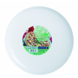 Piatto pizza in Arcopal bianco da 32 cm Friends' Time Luminarc, design moderno e resistente