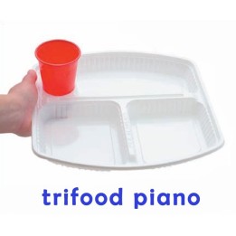 PIATTO PLASTICA TRIFOOD PIANO C/ACQUA CM 24x24x2