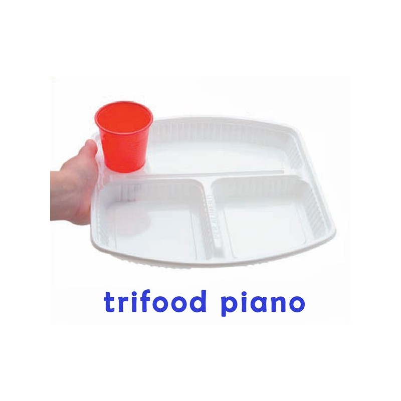 PIATTO PLASTICA TRIFOOD PIANO C/ACQUA CM 24x24x2
