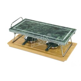 PIETRA OLLARE ILSA PARTY CM 19x37 CON SUPPORTO E VASSOIO LEGNO
