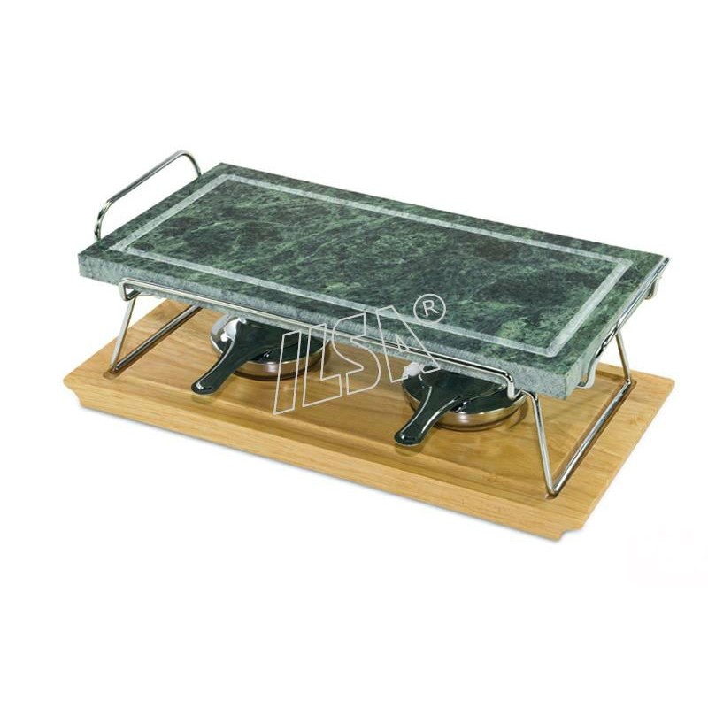 PIETRA OLLARE ILSA PARTY CM 19x37 CON SUPPORTO E VASSOIO LEGNO