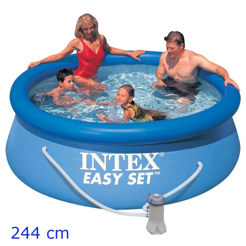 PISCINA PORTANTE EASY SET ROTONDA CM 244x76 CON POMPA INTEX 28122