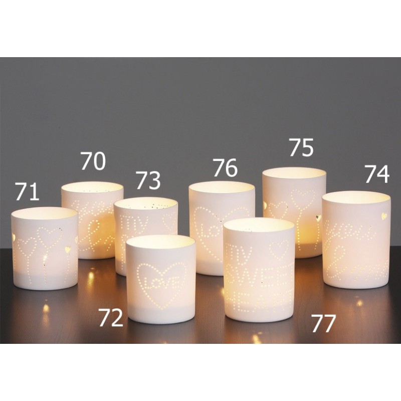 PORTA CANDELA LOVELIGHT CM 7,5 HEART FLOWER