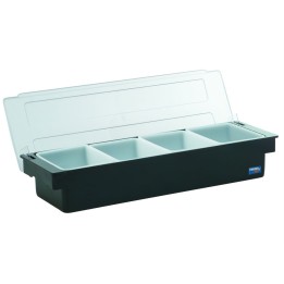 PORTA CONDIMENTI IN PLASTICA A 4 VASCHETTE CM 50x15