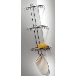 PORTA COSMETICI ANGOLARE 3 PIANI INOX