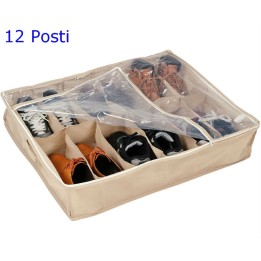 PORTA SCARPE ORGANIZER SCARPE CONTENITORE SOTTOLETTO 12 POSTI