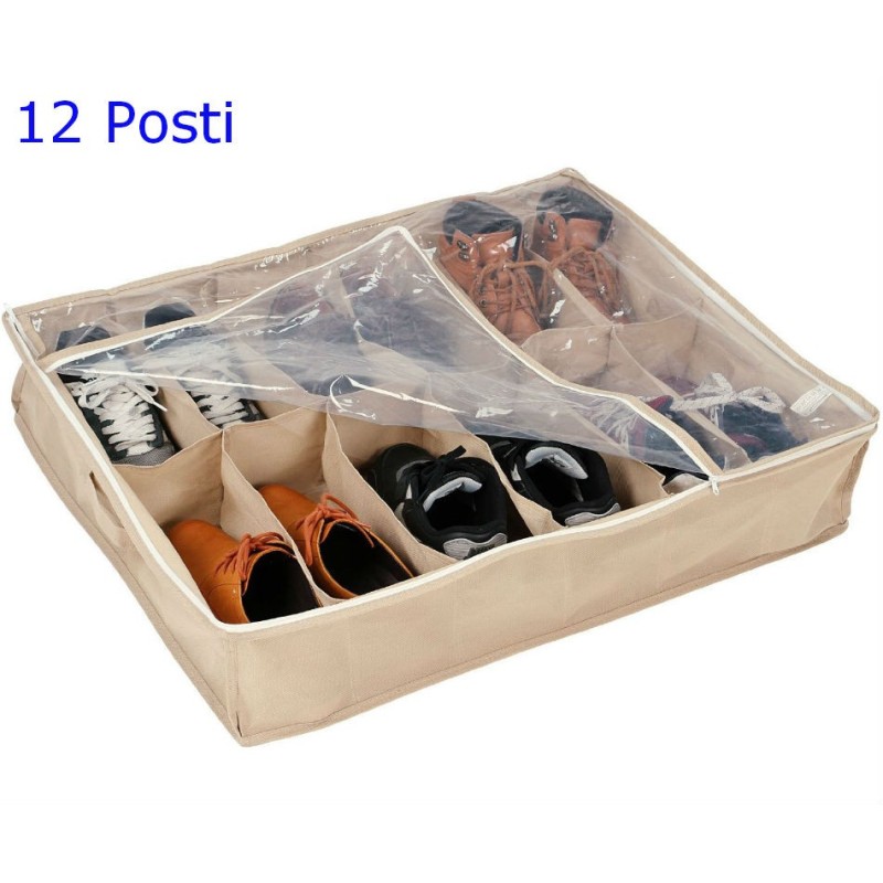 PORTA SCARPE ORGANIZER SCARPE CONTENITORE SOTTOLETTO 12 POSTI
