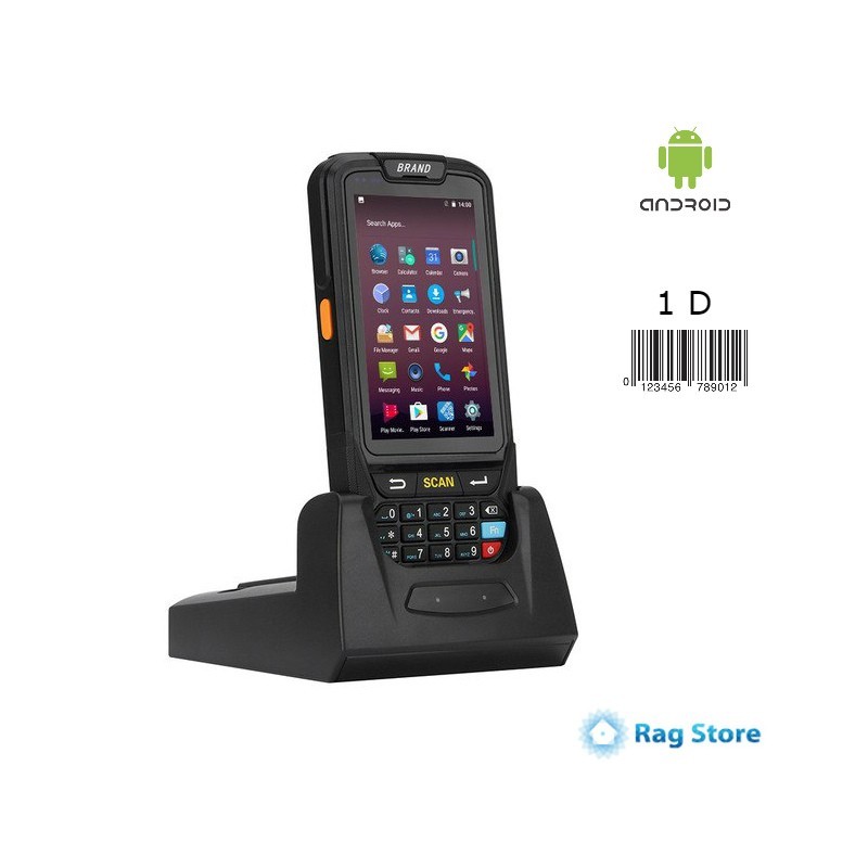 TERMINALE SCANNER BARCODE PDA ANDROID 1D CON BASE
