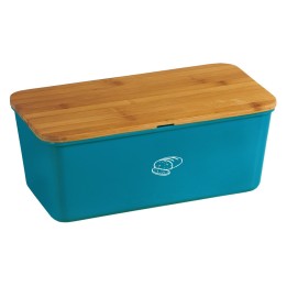 PORTAPANE CON TAGLIERE IN LEGNO DI BAMBU' CM 34x18x14 BLU