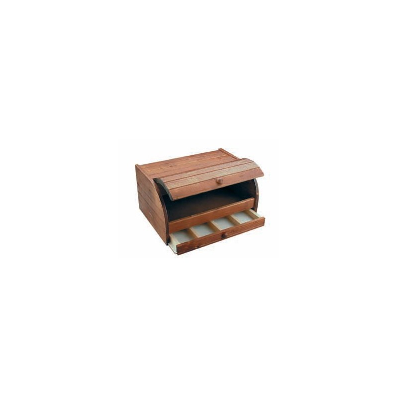 PORTAPANE IN LEGNO C/CASSETTO