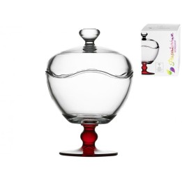 POTICHE VETRO PORTADOLCI CM 13x19h TOSCANA JOY ROSSA