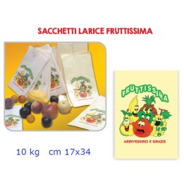 SACCHETTI CARTA LARICE PER FRUTTA VERDURA CM 17x34 KG 10