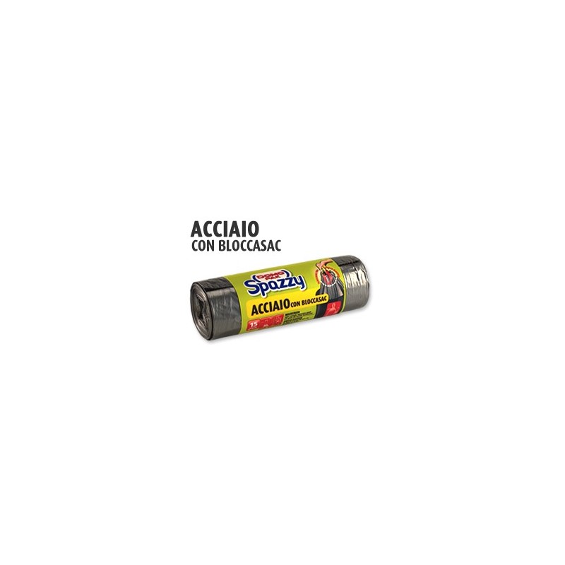 SACCHETTI SPAZZATURA SPAZZY ACCIAIO CM 52x60 Lt 30 Pz 15 DOMOPAK