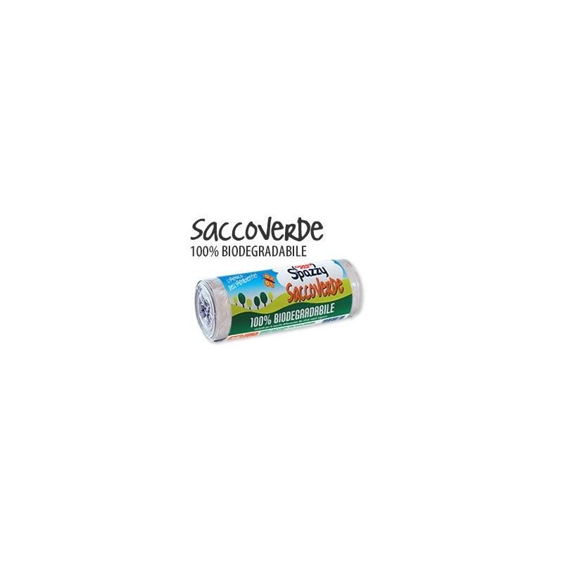 SACCHETTI SPAZZATURA SPAZZY SACCOVERDE BIODEGRADABILI CM 42x43 Pz 20 DOMOPAK