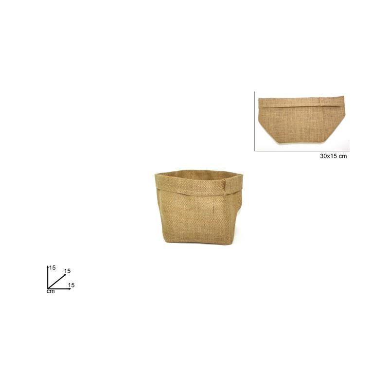 SACCHETTO IN JUTA NATURALE CESTINO PANE CM 15
