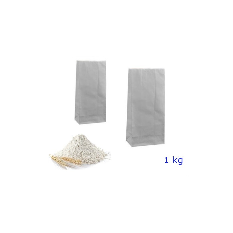 Sacchetto in carta kraft bianca per farina e semola da 1 kg