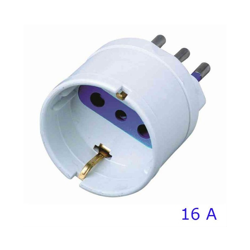 ADATTATORE SCHUKO 16A BIANCO