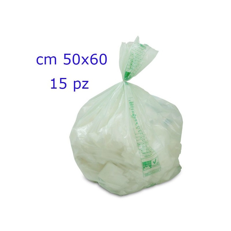 SACCO RIFIUTI PER UMIDO BIO CM 50x60 Pz 15