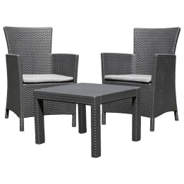 SALOTTO RESINA RATTAN ROSARIO Pz 3 GRIGIO