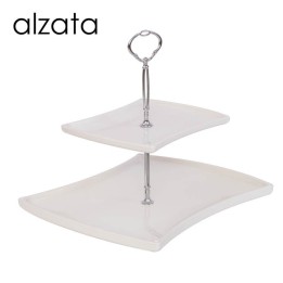 ALZATA PORTA DOLCI A DUE PIANI BIANCA
