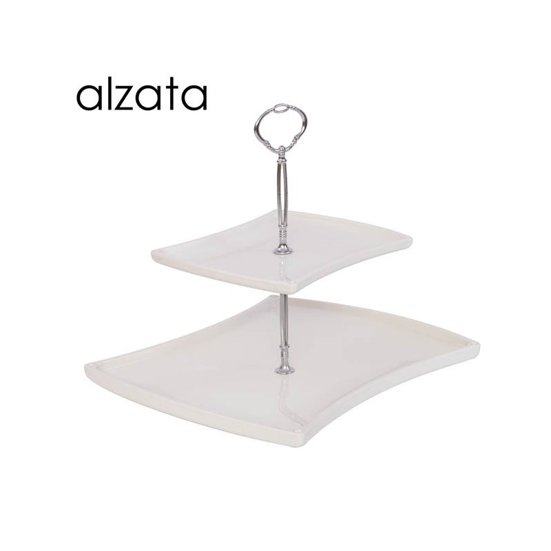 ALZATA PORTA DOLCI A DUE PIANI BIANCA