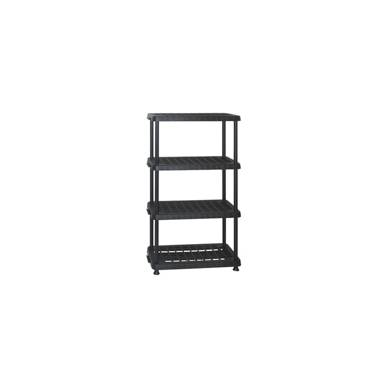 SCAFFALE PLASTICA 4 RIPIANI NERO