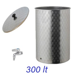 SERBATOIO INOX 4F VINO OLIO CON RUBINETTO LT  300