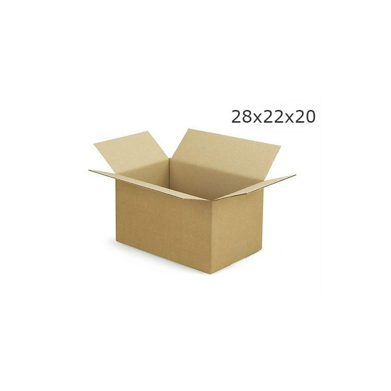 SCATOLA CARTONE 1 ONDA CM 28x22x20