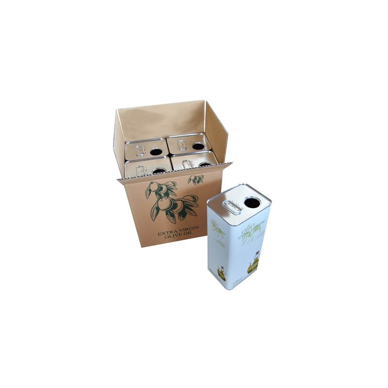 Scatola in cartone per imballaggio di 4 taniche per olio da 5 litri