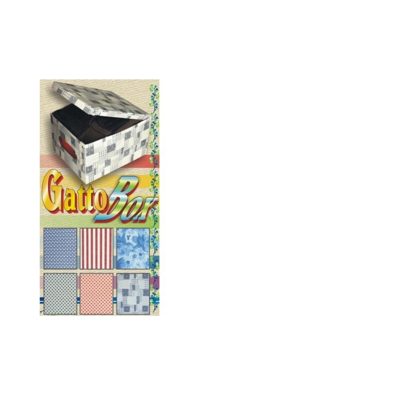 SCATOLA PORTABIANCHERIA GATTO BOX CM 50x40x25